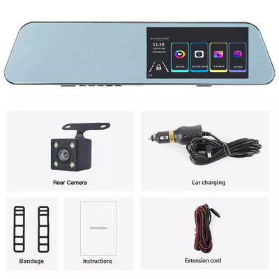 Автомобильная автомобильная камера с двумя объективами Blackbox DVR Full HD 1080P Автомобильная камера Зеркало заднего вида