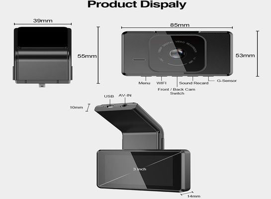 3-дюймовая автомобильная видеокамера RGB USB FHD 1080P IPS Экран Авто DVR Dashcam