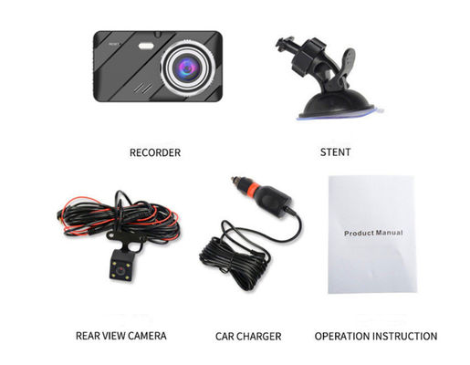 4-дюймовый автомобильный черный ящик DVR Full HD 1080P Dual Camera Dash cam Интерьер спереди и сзади