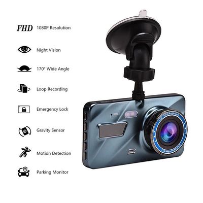 камера приборной панели автомобиля Dashcam 4inch WDR активированная движением с двойным объективом GPS