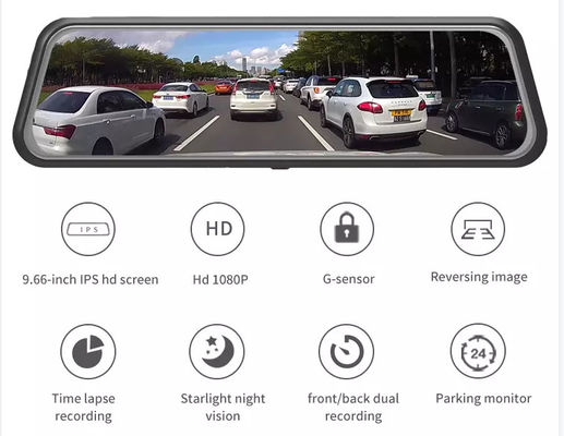 10-дюймовый сенсорный экран приборной панели IPS 2.5D 4K GPS Dash Cam и камеры заднего вида