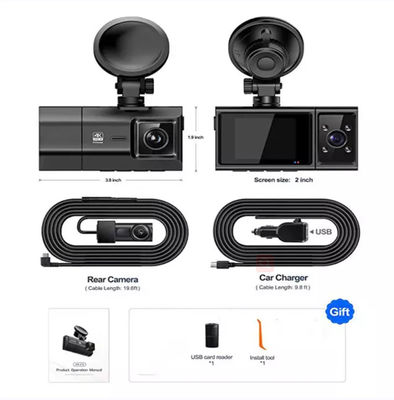 4K Передний Задний Двойной Видеорегистратор Wifi Gps Full Hd Full Hd Автомобильный Видеорегистратор Скрытый 1440P 3Channel