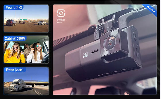 WDR 128GB 4K GPS Dash Cam Dash Cam 3 канала