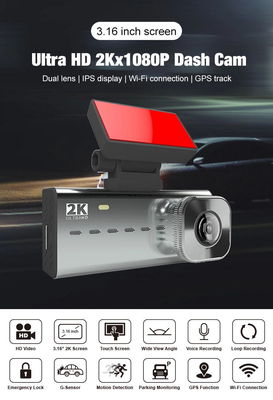 2K WDR Dashcam 4k Gps Wifi Advanced Portable Car Camcorder 3,16 дюйма