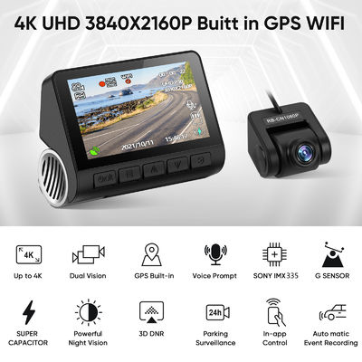 Видеозапись Camara Dashcam рекордера черного ящика DVR камеры корабля автомобиля Wifi GPS 4K