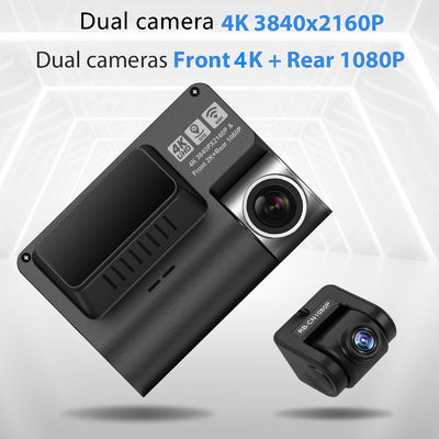 3 камера приборной панели автомобиля DVR кулачка WIFI GPS черточки экрана UHD 4K GPS IPS дюйма